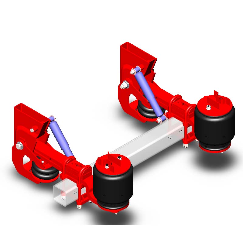  远成德式单轴前轴方轴正装13T带提升半挂车空气悬架