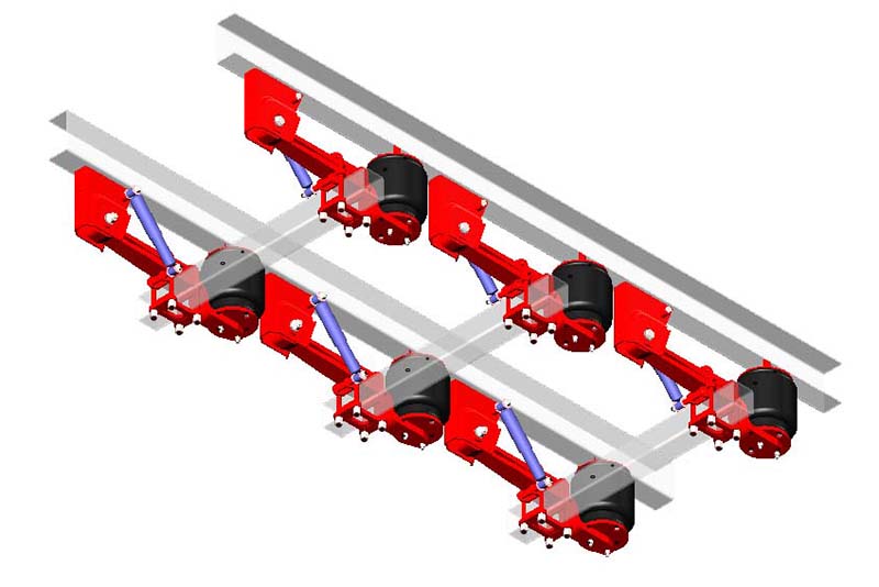  远成三轴前轴不带提升德式半挂车空气悬挂系统